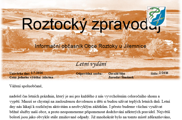 Roztocký zpravodaj 2/2016