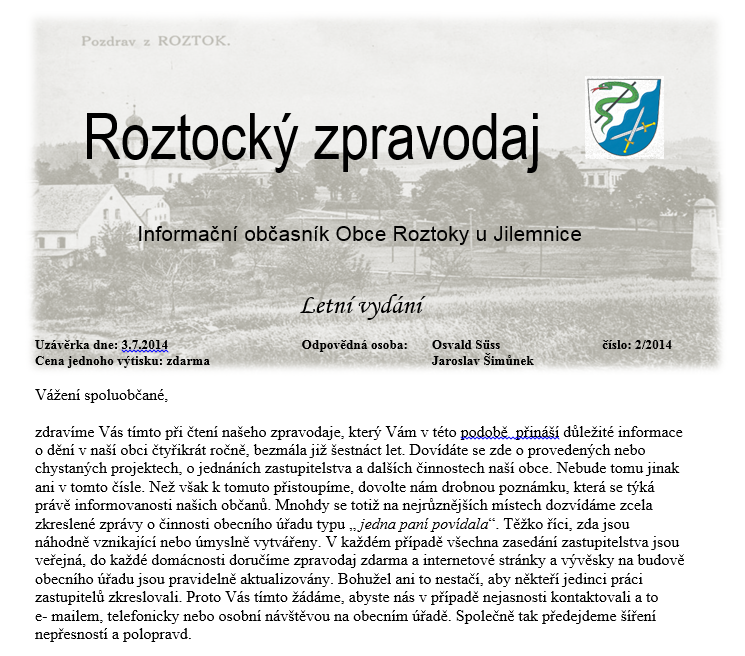 Roztocký zpravodaj 2/2014